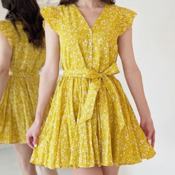 Cleobella Yellow Dress Size Large - Picture 5 of 8